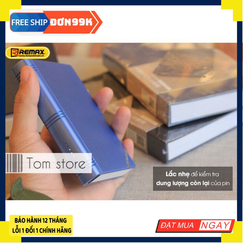 Pin sạc dự phòng hình quyển sổ Remax RPP - 86 20.000 mah - BH 12 Tháng Giá rẻ nhất shopee