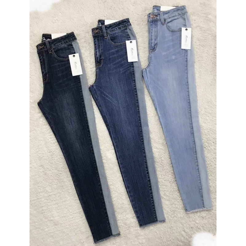 quần skinny phối viền hông lai tua