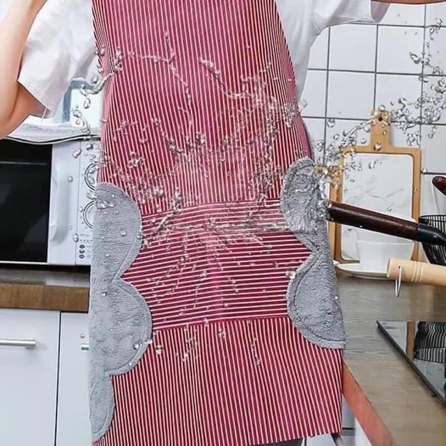 Tạp Dề Chống Thấm Nước Có Khăn Lau Tay 2 Bên