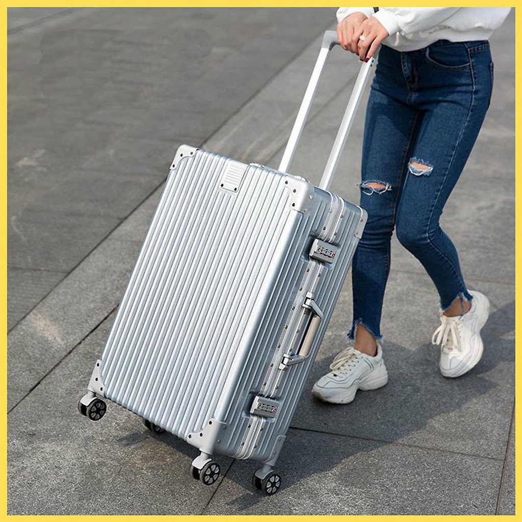 Vali khung nhôm khóa sập màu Xám Bạc bền đẹp chất lượng đủ size 20-24-29