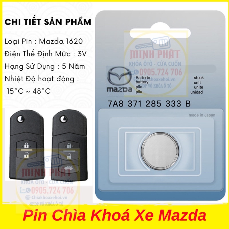 Pin chìa khoá Remote xe Mazda 3s CR1620