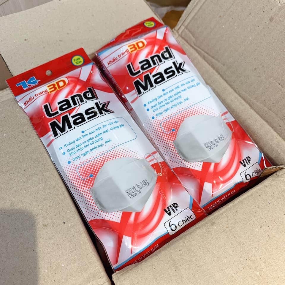 Khẩu Trang 3D Land Mask Cao Cấp Túi 6 Cái