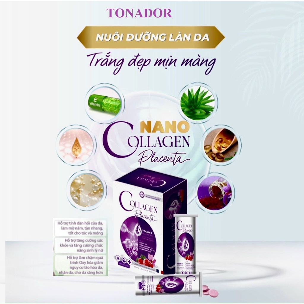 Viên Sủi Uống Trắng Da Collagen Glutathion, dưỡng trắng toàn thân, giảm thâm nám, tàn nhang - Hộp 20 viên