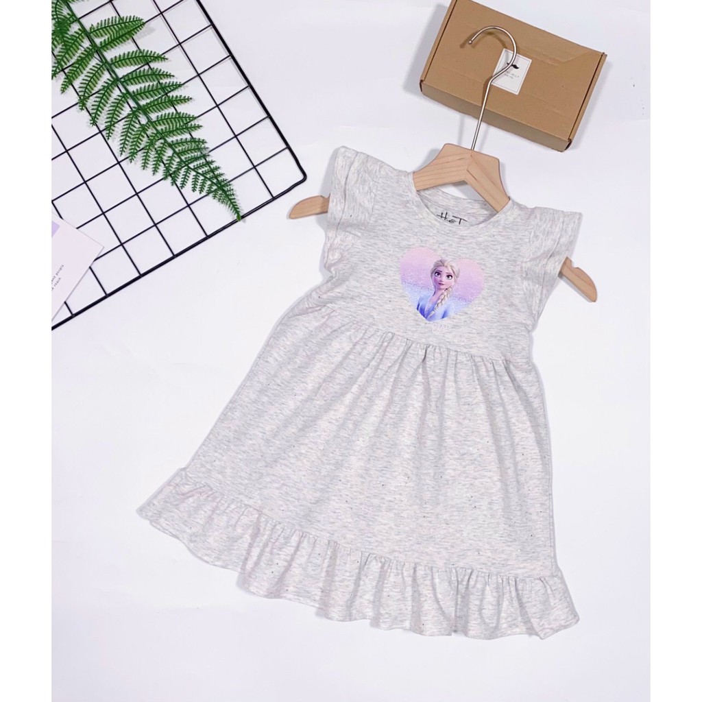 Váy Elsa dáng baby doll đính kim tuyến 3-10T