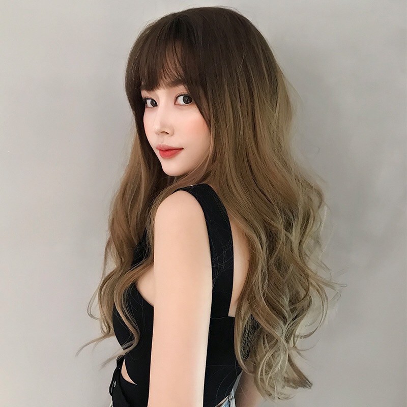 tóc giả nữ ❤️ freeship 50k ❤️ tóc giả omber 3 màu cao cấp+ tặng lưới