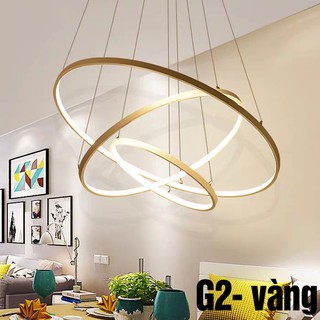Đèn thả trần Led trang trí phòng khách phòng ăn 3 chế độ màu kèm điều khiển từ xa
