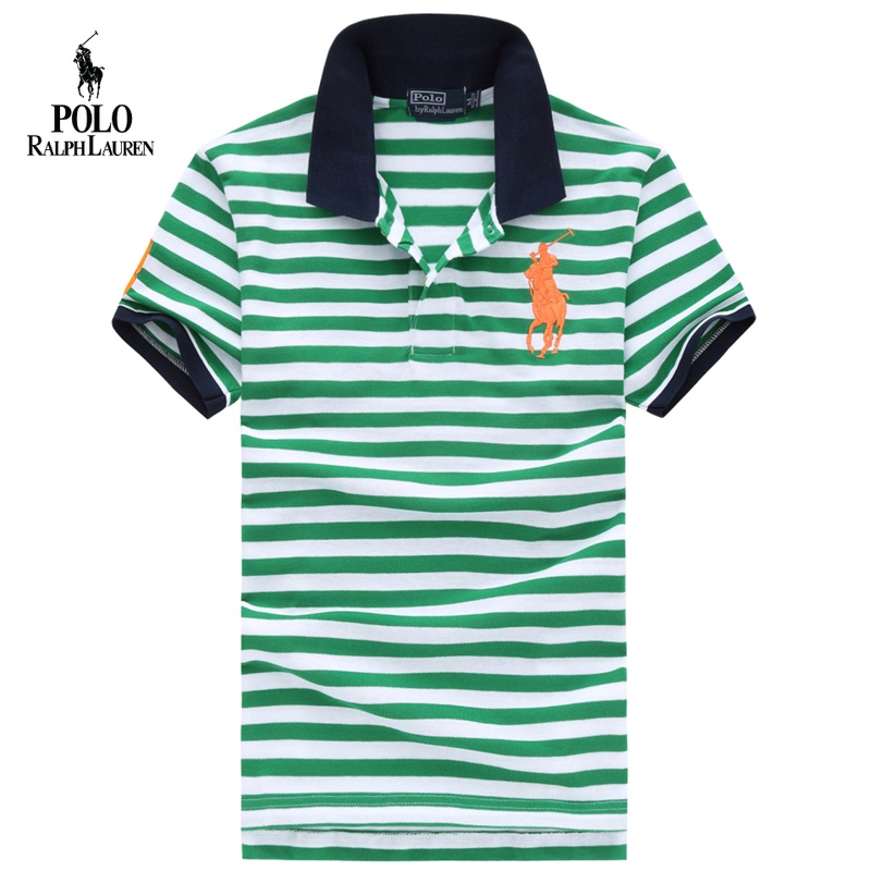 Áo thun polo cotton tay ngắn dáng ôm thêu họa tiết kẻ sọc thời trang chất lượng cao cho nam
