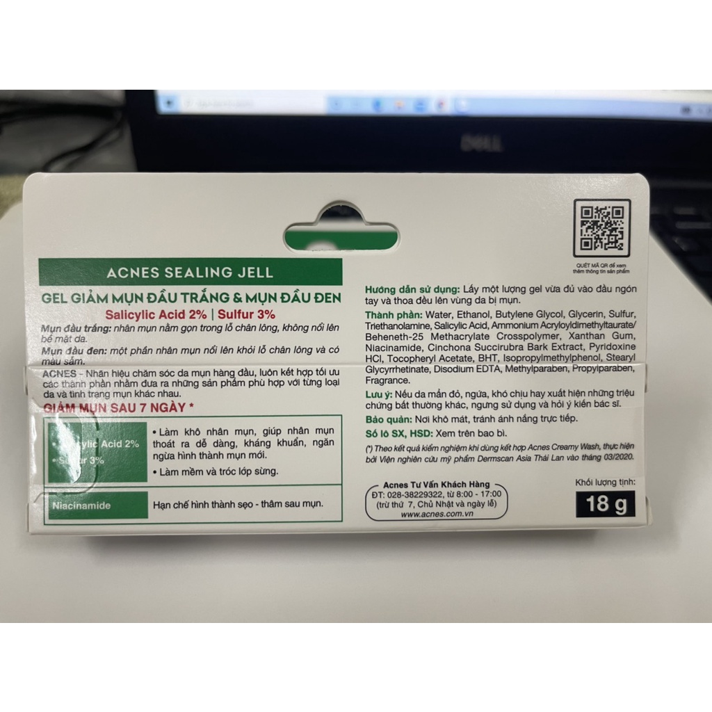 Gel ngừa mụn kháng khuẩn Acnes Sealing Jell 18g