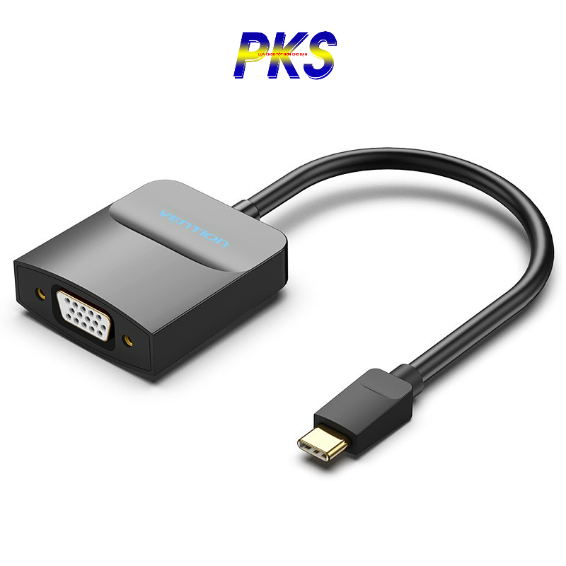 Cáp chuyển đổi USB Type C to VGA Full HD Vention TDDBB - Hàng Chính Hãng