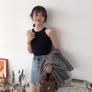 Áo cổ yếm len tăm