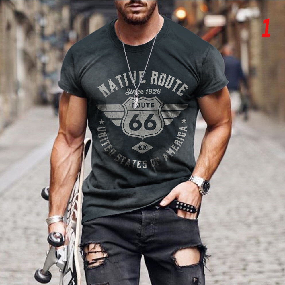 Áo thun thể thao tay ngắn dáng rộng Plus Size 66 in hình đầu lâu cá tính cho nam