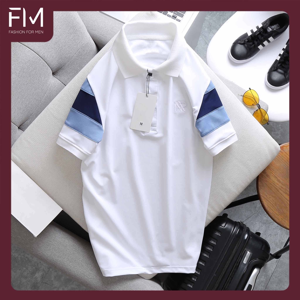 Áo thun polo nam tay ngắn, họa tiết in thêu trên áo, phong cách thanh lịch - FORMEN SHOP - FMPS160