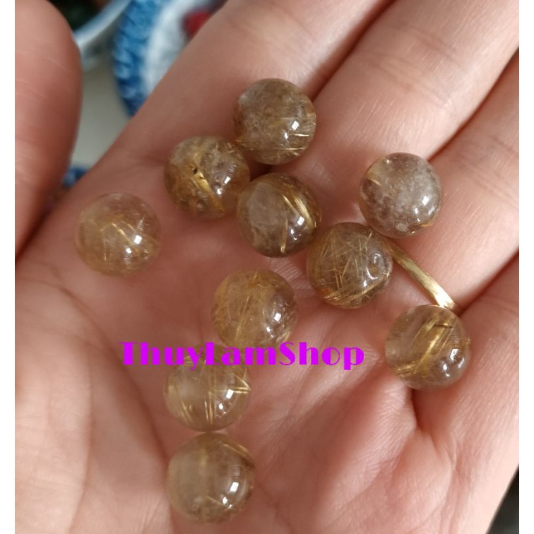 Viên đá tóc vàng thanh tẩy bài tarot, làm handmade, xỏ DIY, sưu tầm