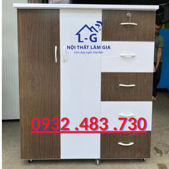 Tủ quần áo trẻ em bằng nhựa Đài Loan cao 1m25 màu trắng tinh TP.HCM
