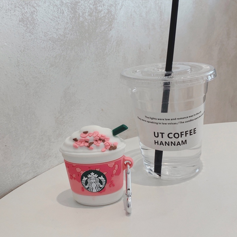 Vỏ Tpu Hình Ly Starbucks Màu Hồng Bảo Vệ Hộp Tai Nghe compatible AirPods3 compatible AirPods3 compatible AirPods3 2021