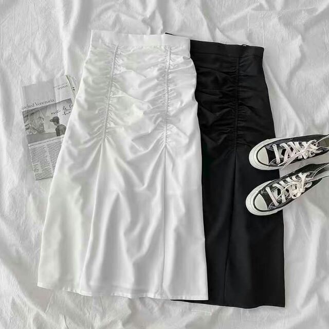 Chân váy dài nhún hông