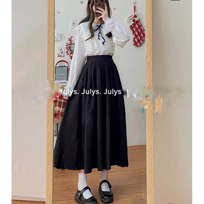 Chân váy dài xếp ly dáng xoè hàng Quảng Châu siêu đẹp