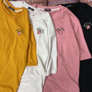 🍑Hình Thật 100%🍑 Áo thun tay lỡ Thêu trái đào