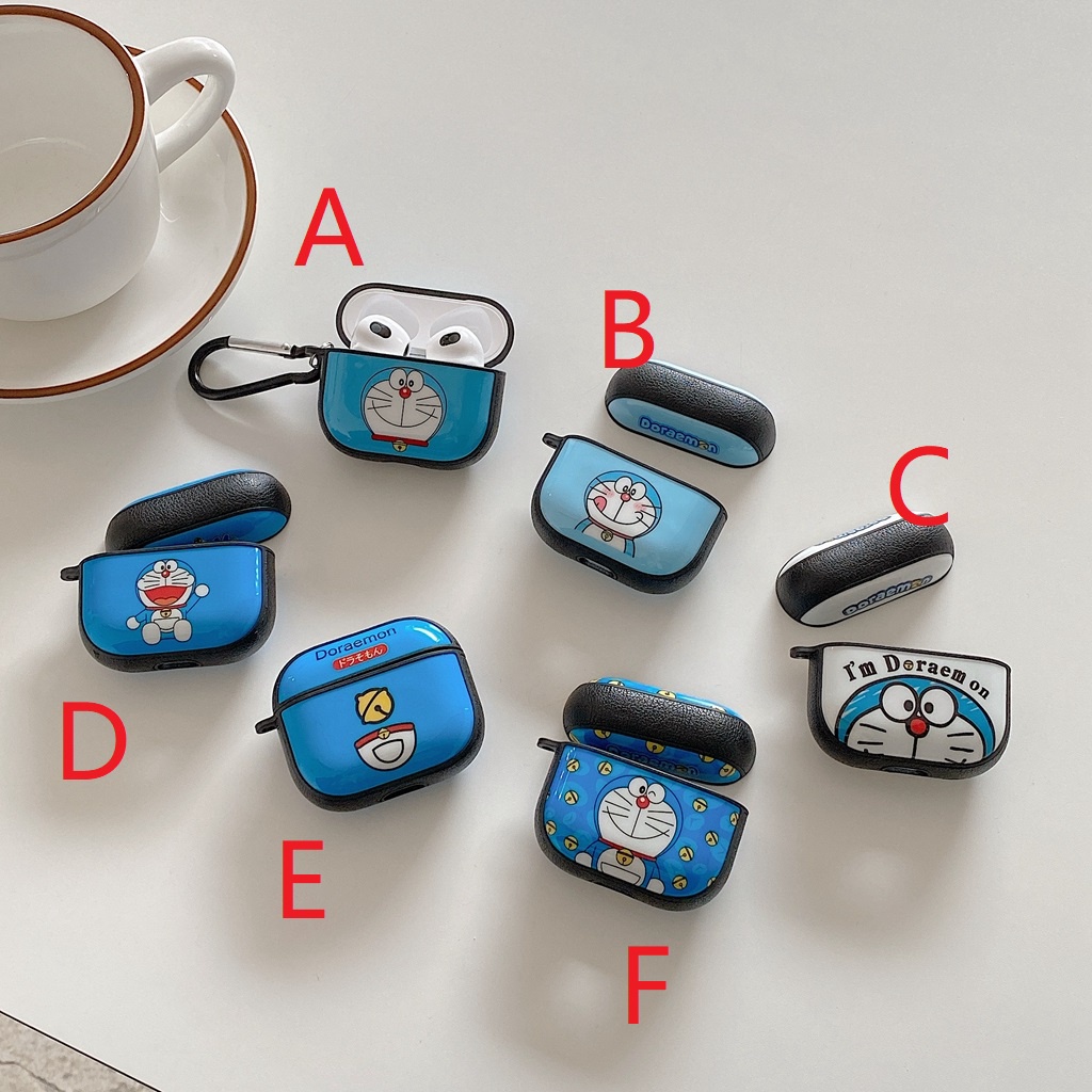 Vỏ bảo vệ hộp sạc tai nghe Airpods 1/2 3 Pro chống sốc chống thấm nước hình Doraemon dễ thương