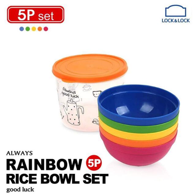 🍒🍒BỘ BÁT 5 MÀU RAINBOW LOCK&LOCK-HPP511S5