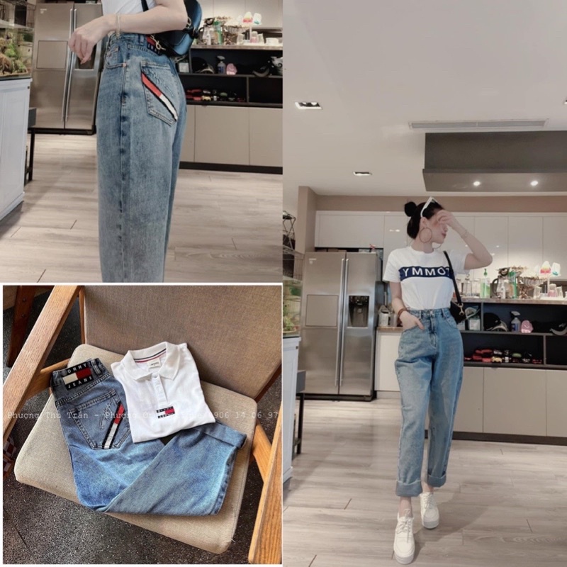 Quần Jeans baggy nữ trơn siêu hot