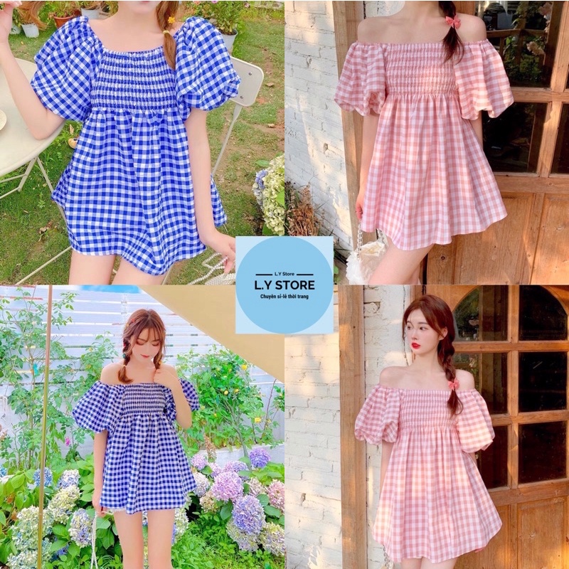 🌸 Váy babydoll hở lưng bánh bèo tiểu thư màu XANH | HỒNG Ulzzang HOT 🌸