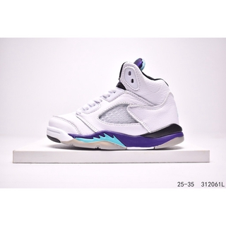 Jordan KIDS Giày Da Lộn Giày Trẻ Em Da Của Jordan 5 Retro Gp Jordan Thế Hệ Thứ 5 Aj5 Trẻ Em Giày Bóng Rổ EUR25-35 * Có Sẵn *