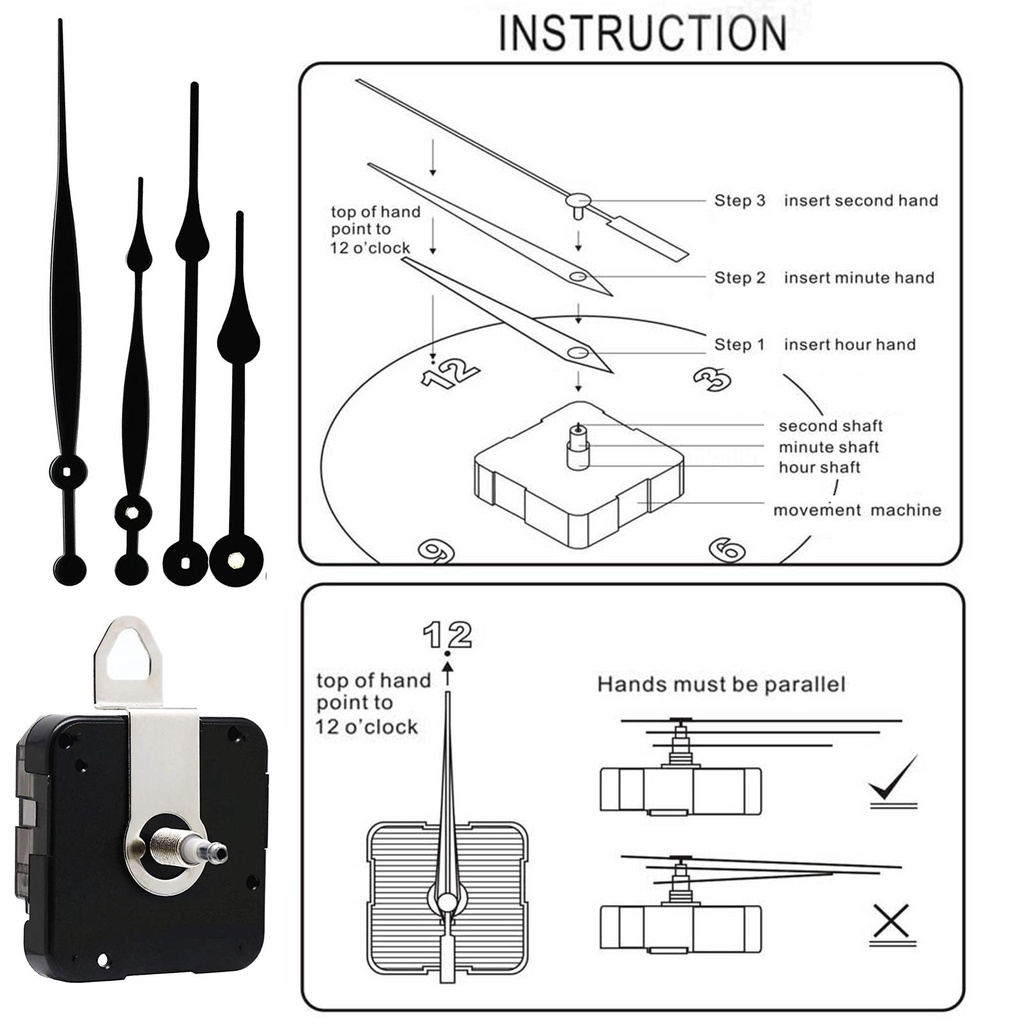 CONOPERY Đồng Hồ Treo Tường  12888 Có Thể Thay Thế Điều Chỉnh Pin Tiện Dụng
