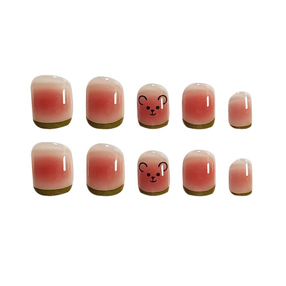 Bộ Móng Tay Giả Ngắn Họa Tiết Hoạt Hình Thời Trang Có Thể Tháo Rời