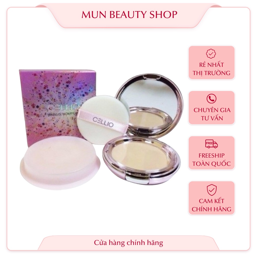 Phấn Nén Cellio Shining Ex Kèm Lõi Phấn