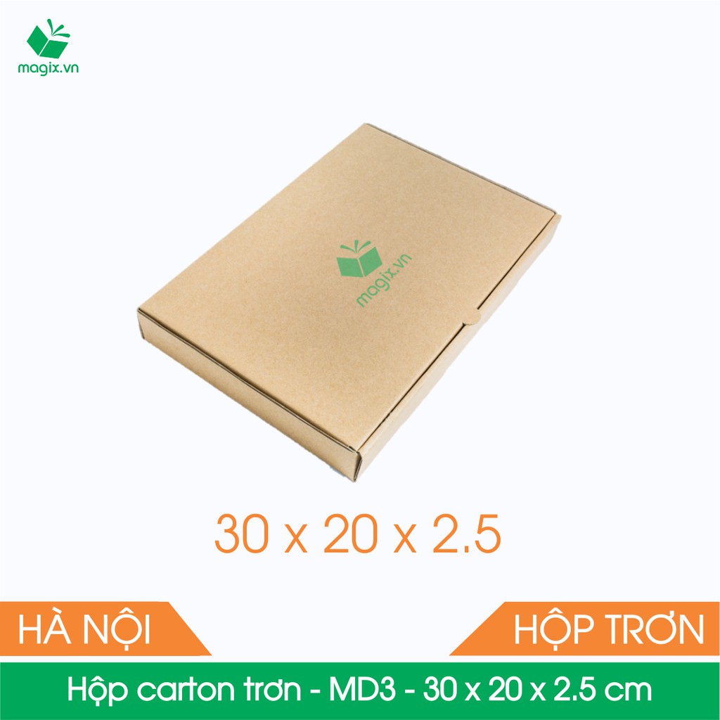 MD3 - 30x20x2.5 cm - 50 Thùng hộp carton trơn đóng hàng