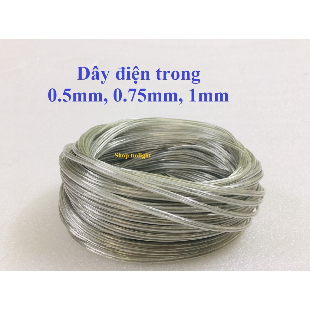 Dây điện vỏ trong suốt 0.5mm, 0.75mm, 1.0mm