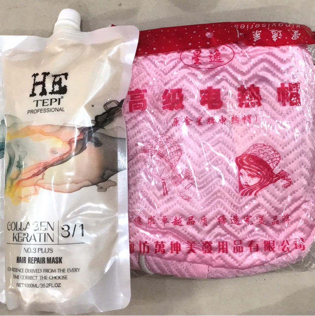 Siêu hot Hấp hồi sinh HE TEPI  FREESHIP  Collagen Keratin phục hồi siêu mềm mượt tặng nón hấp dầu cá nhân [Tận Gốc]