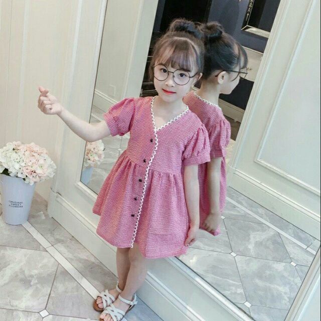 Đầm bé gái kate đỏ