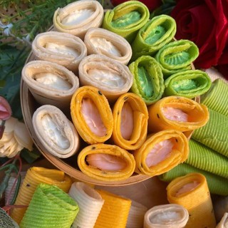 Bánh xếp kem 3 vị nhân - ăn vặt bánh kẹo - hủ 500gr