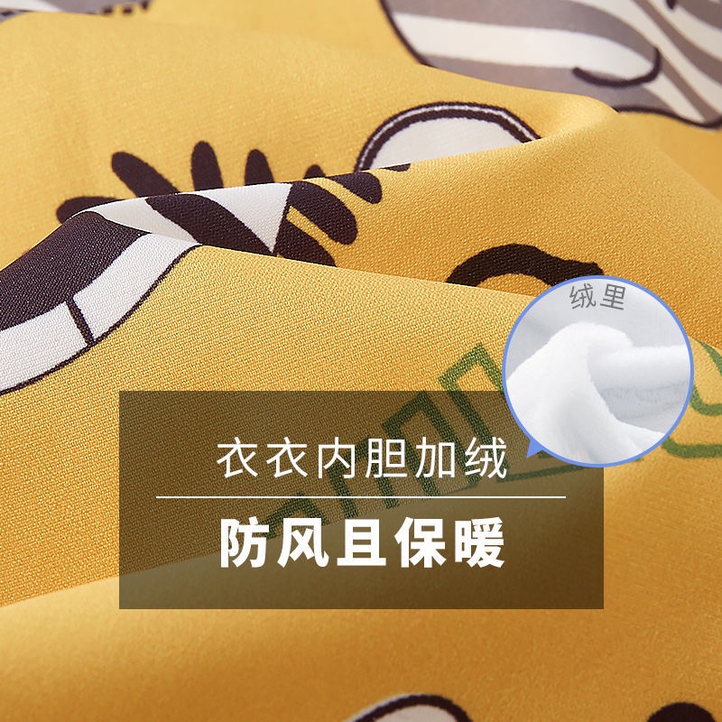 Áo khoác nhung in họa tiết hoạt hình thời trang thu đông Hàn Quốc cho bé