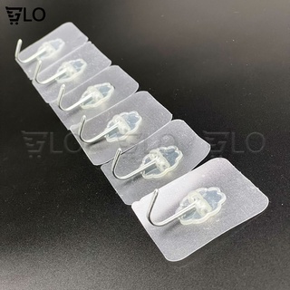 Móc Treo Dính Tường Siêu Chắc 6x6cm - Inox Không Gỉ, Tải Trọng 5kg, Nhựa Trong Suốt
