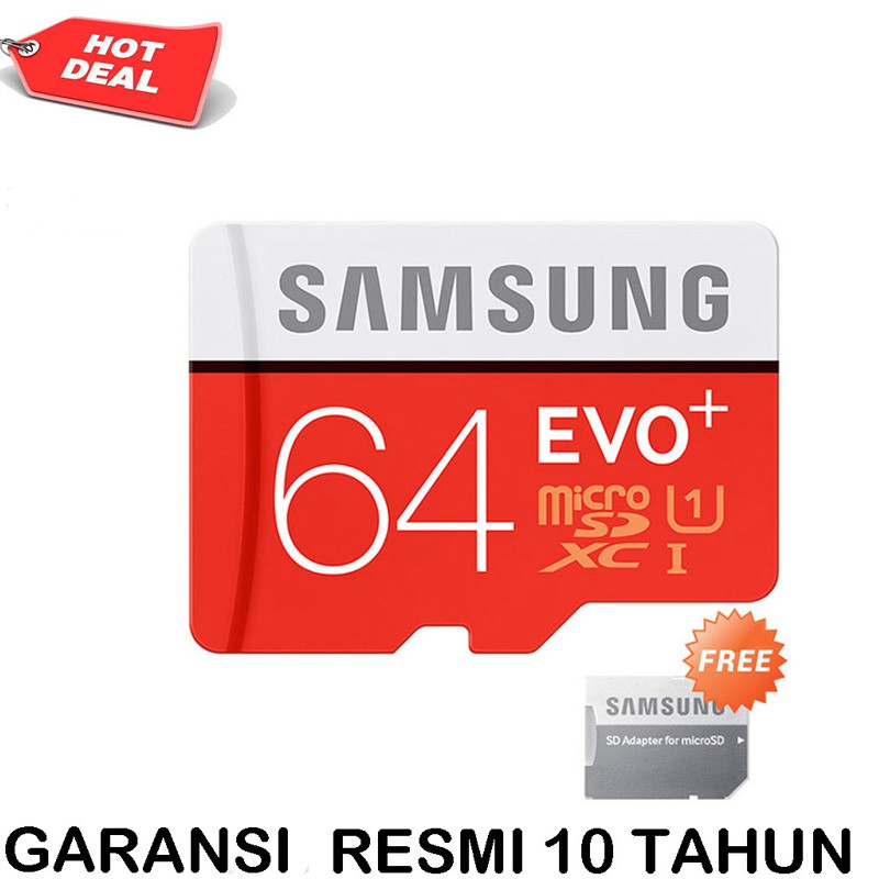 Thẻ Nhớ Samsung Microsdxc Evo Plus - 64gb 100mb / S - Red (10 Năm)