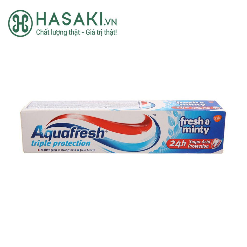 Kem Đánh Răng Aquafresh Fresh &amp; Minty Bạc Hà Thơm Mát 100ml