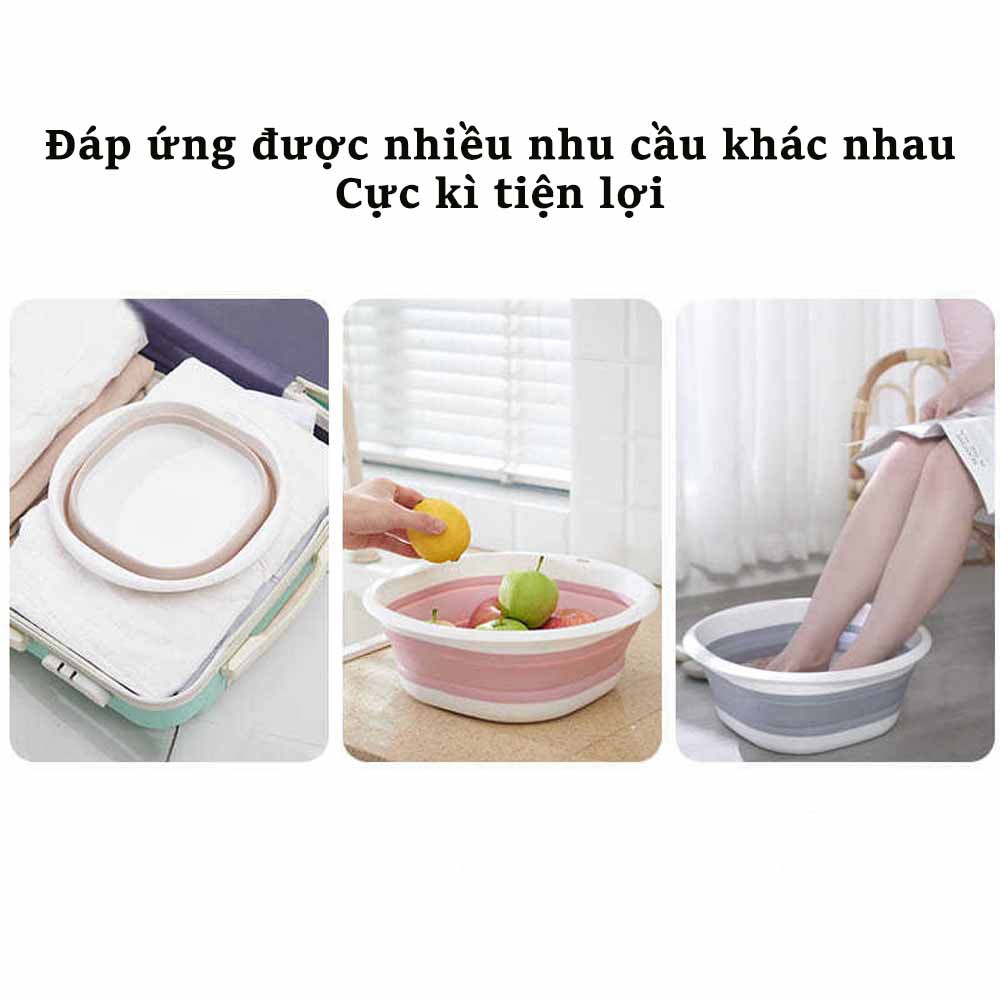 Chậu thau gấp gọn tiện lợi, thau tắm bé, rửa mặt, ngâm chân giặt đồ đa năng, tiết kiệm không gian