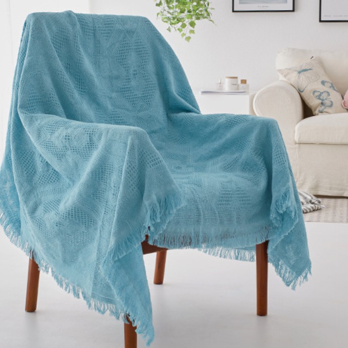 (MỀM MẠI-VIỀN TUA RUA) thảm phủ ghế sofa màu trơn. khăn trải bàn cotton, khăn len dệt phủ đàn piano, thảm trải picnic