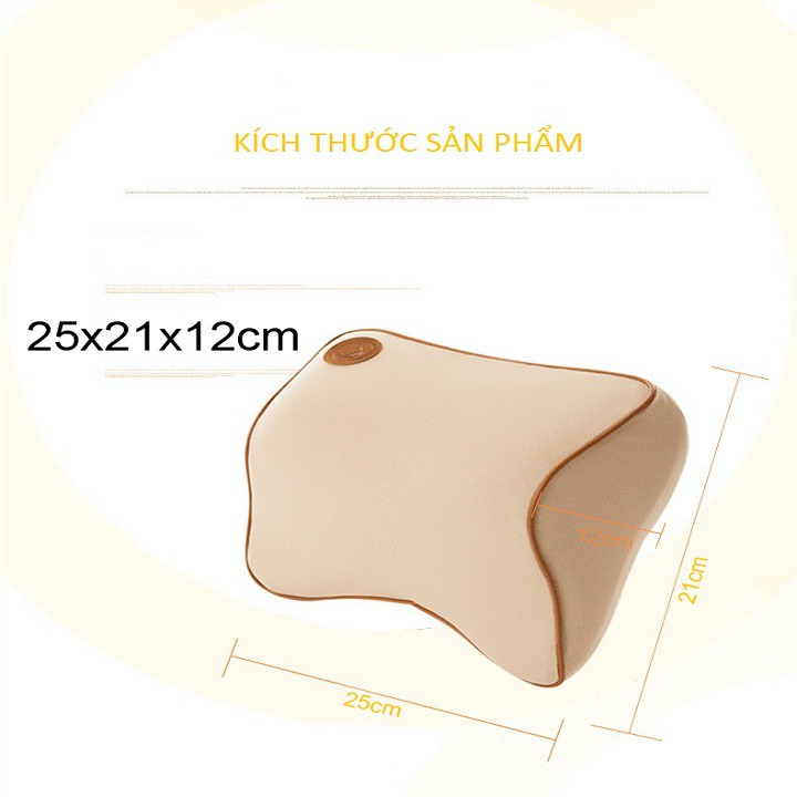 Bộ Gối Đầu Và Tựa Lưng Cao Su Non Trên Xe Hơi - Lucky Bobi Cao Cấp