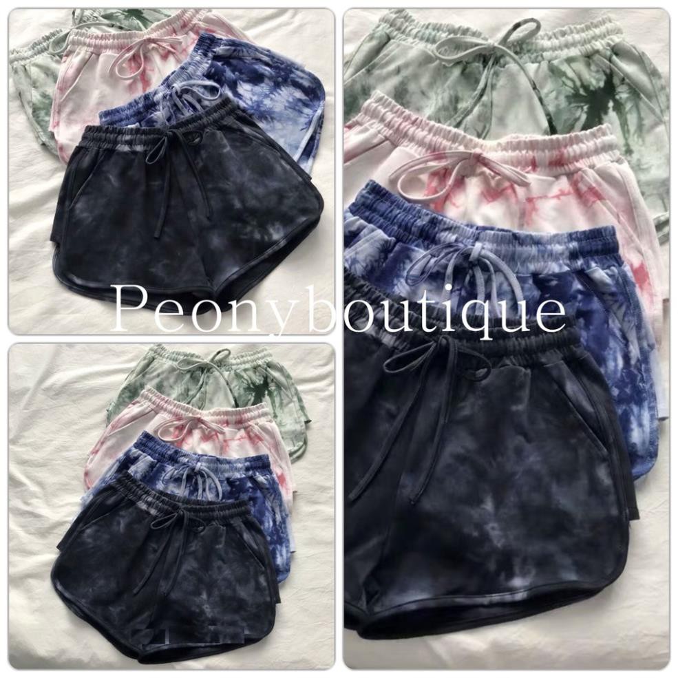 Quần Short Loang Màu PEONYB Nữ [FREESHIP] 🌸 Shorts đùi dáng ôm phối viền họa tiết, sooc thun cá tính Ulzzang HOT 🌸 ་