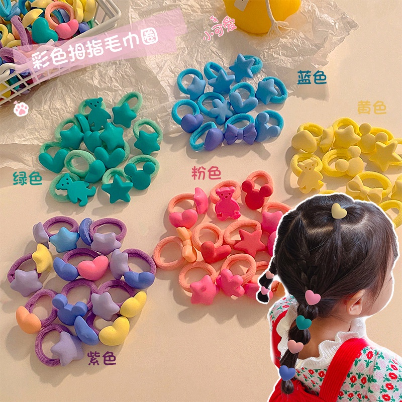Bộ dây buộc tóc nhỏ TENDER AFTERNOONS họa tiết kiểu hoạt hình màu kẹo dành cho bé gái