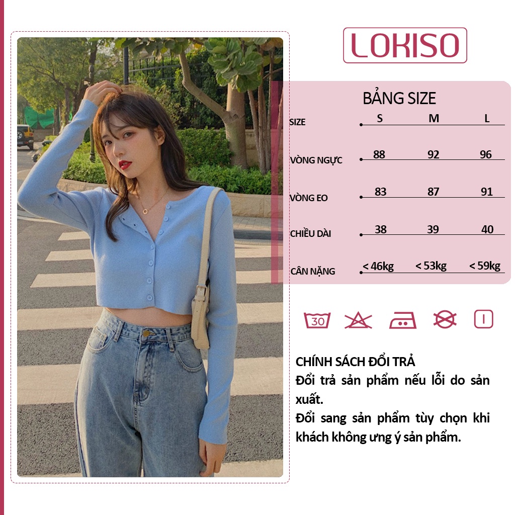 Áo croptop thun len tăm dài tay form rộng cổ V bigsize ulzzang LOKISO. Chất liệu len thoáng mát và mềm mại