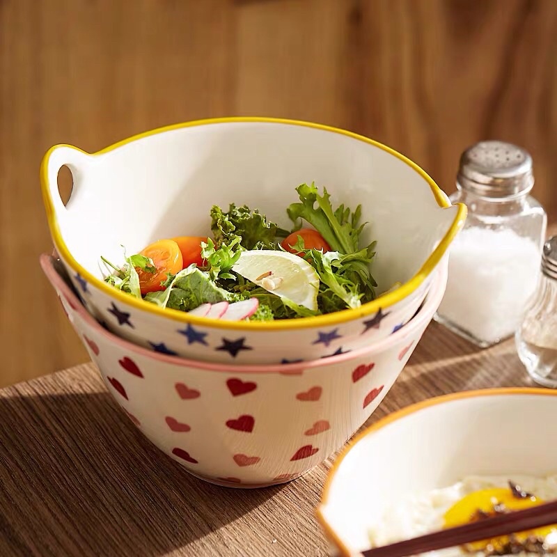Tô sứ cỡ lớn, tô sứ đựng salad phong cách Nhật Bản