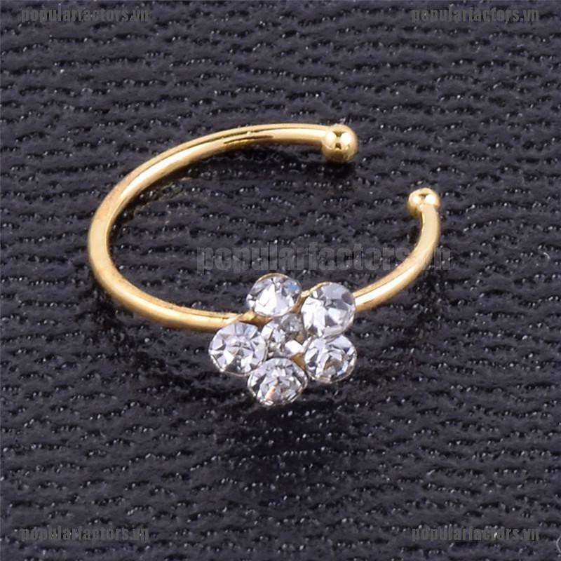 1 Khuyên Mũi Đính Đá Hình Hoa Nhỏ Xinh Thời Trang