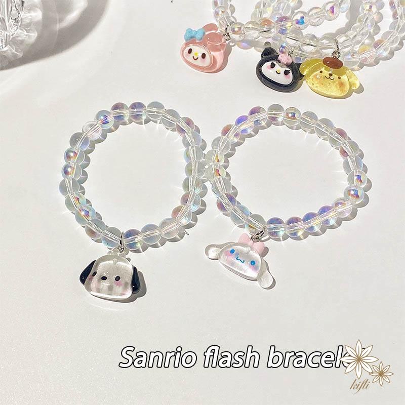 【kifli】Sanrio Vòng Tay Chuỗi Hạt Trong Suốt Hoạ Tiết Hoạt Hình Cún Cinnamon Dễ Thương Xinh Xắn