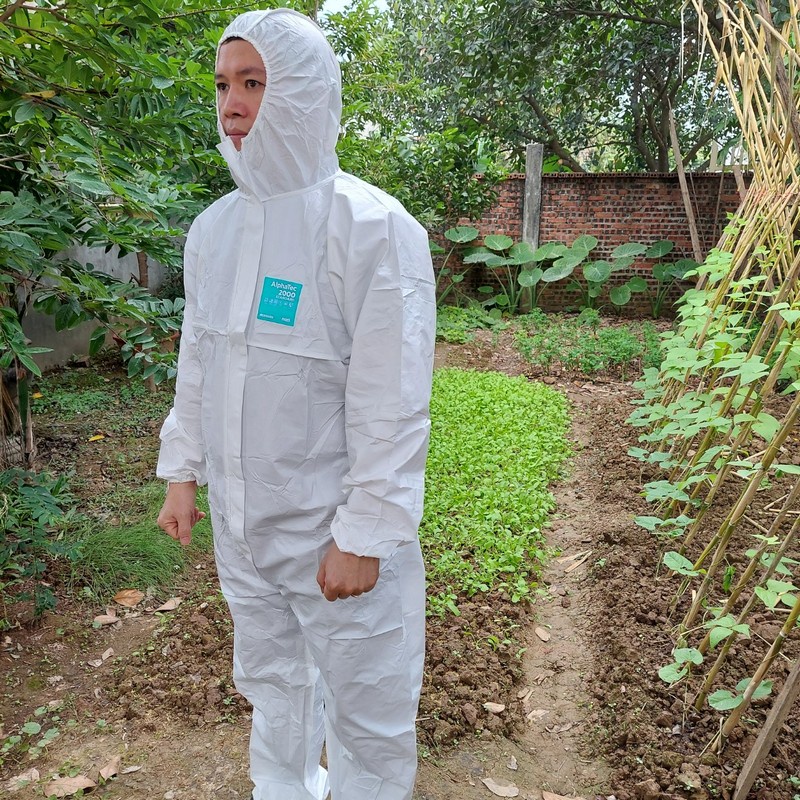 Bộ quần áo chống hoá chất, bộ đồ phun thuốc phun sơn Ansell Alphatec dùng nhiều lần