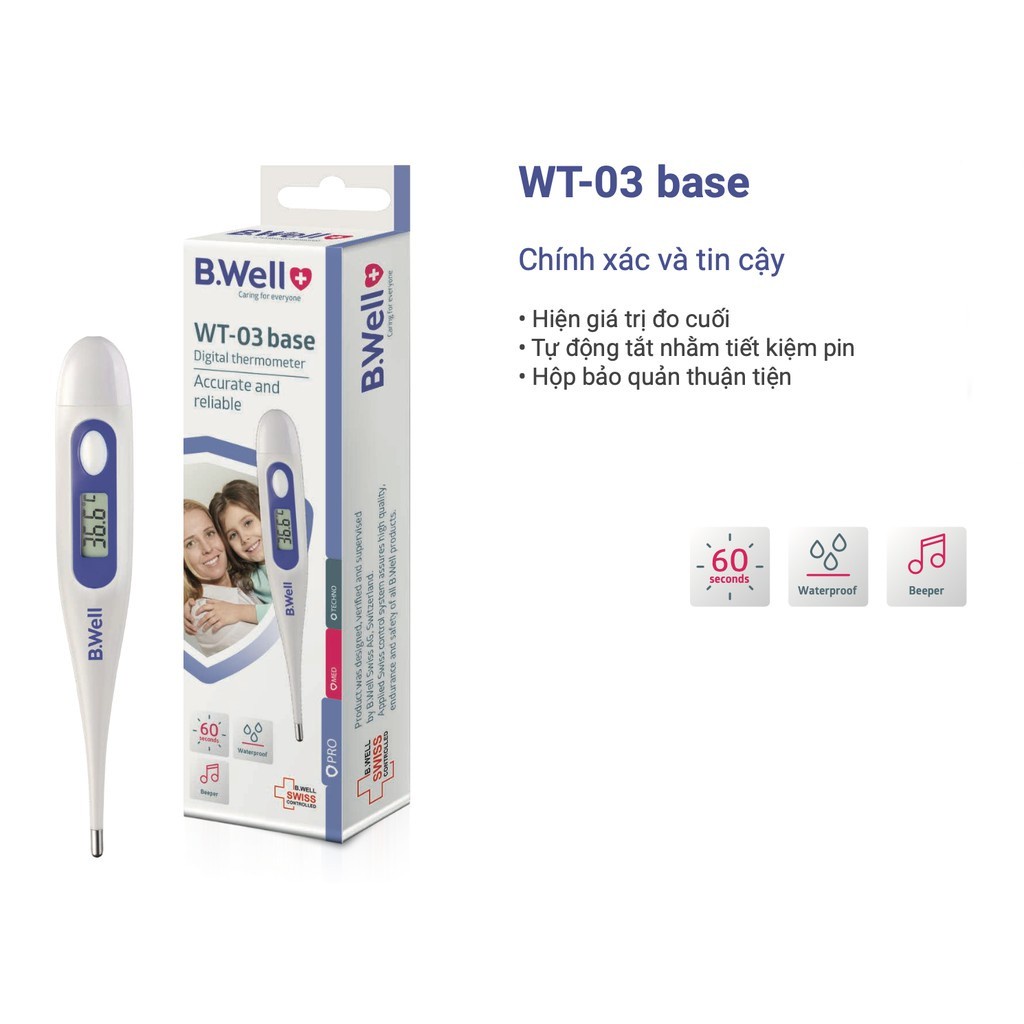 Nhiệt kế điện tử B.Well Swiss WT-03 bảo hành trọn đời